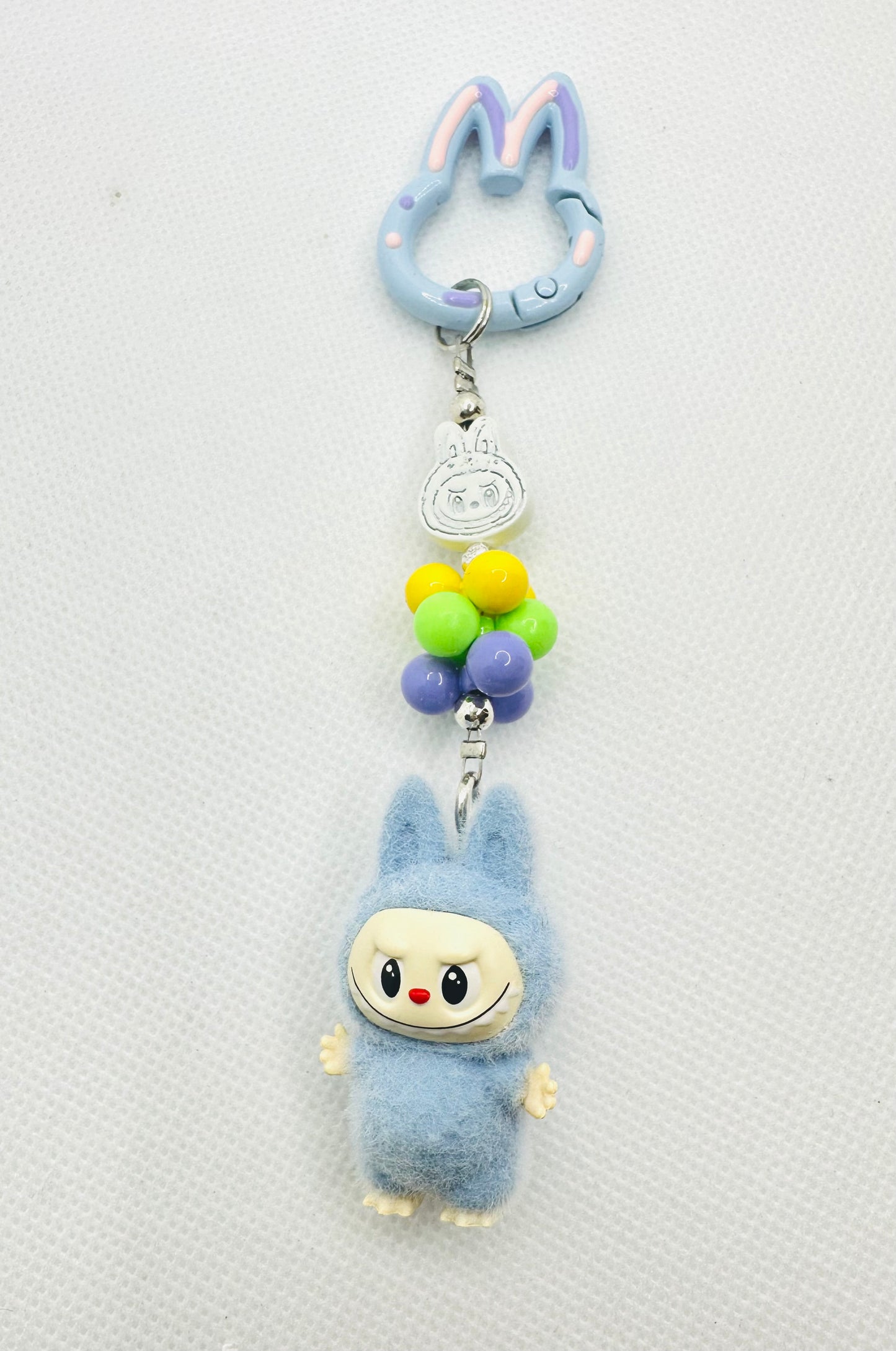 Mini blue Labubu DIY bag charm