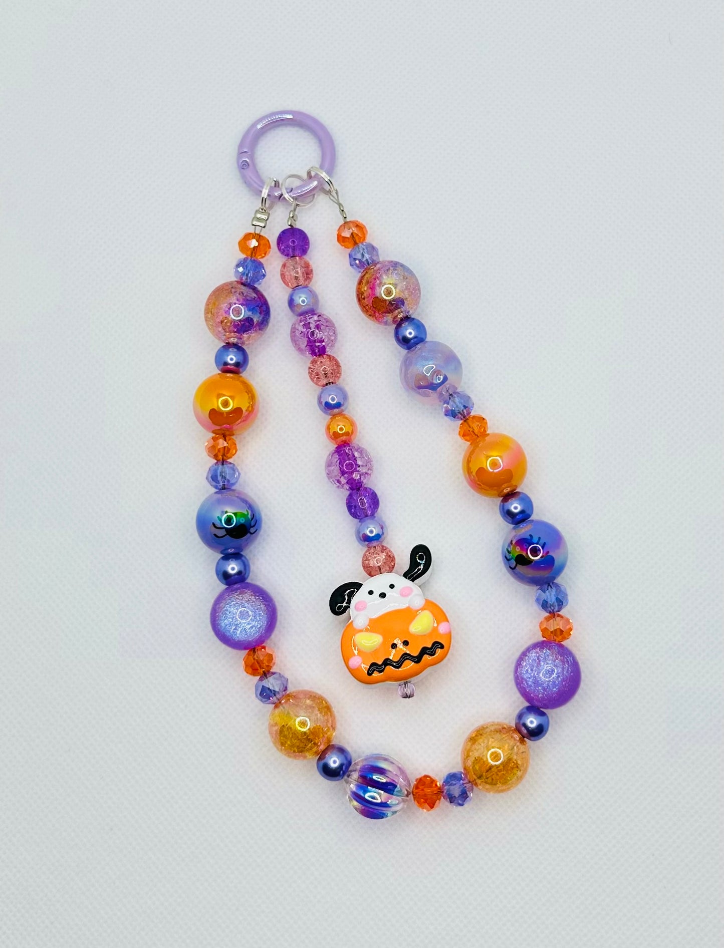 Pumpkin Purple Orange Bag Charm