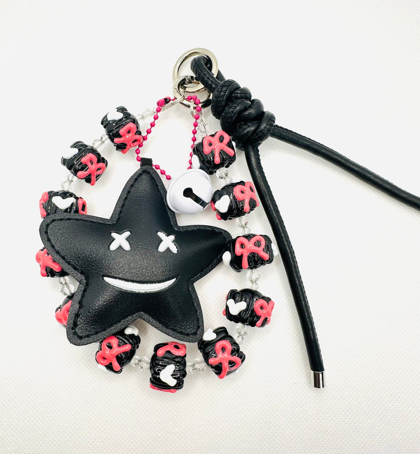 Black Pink Star bag charm