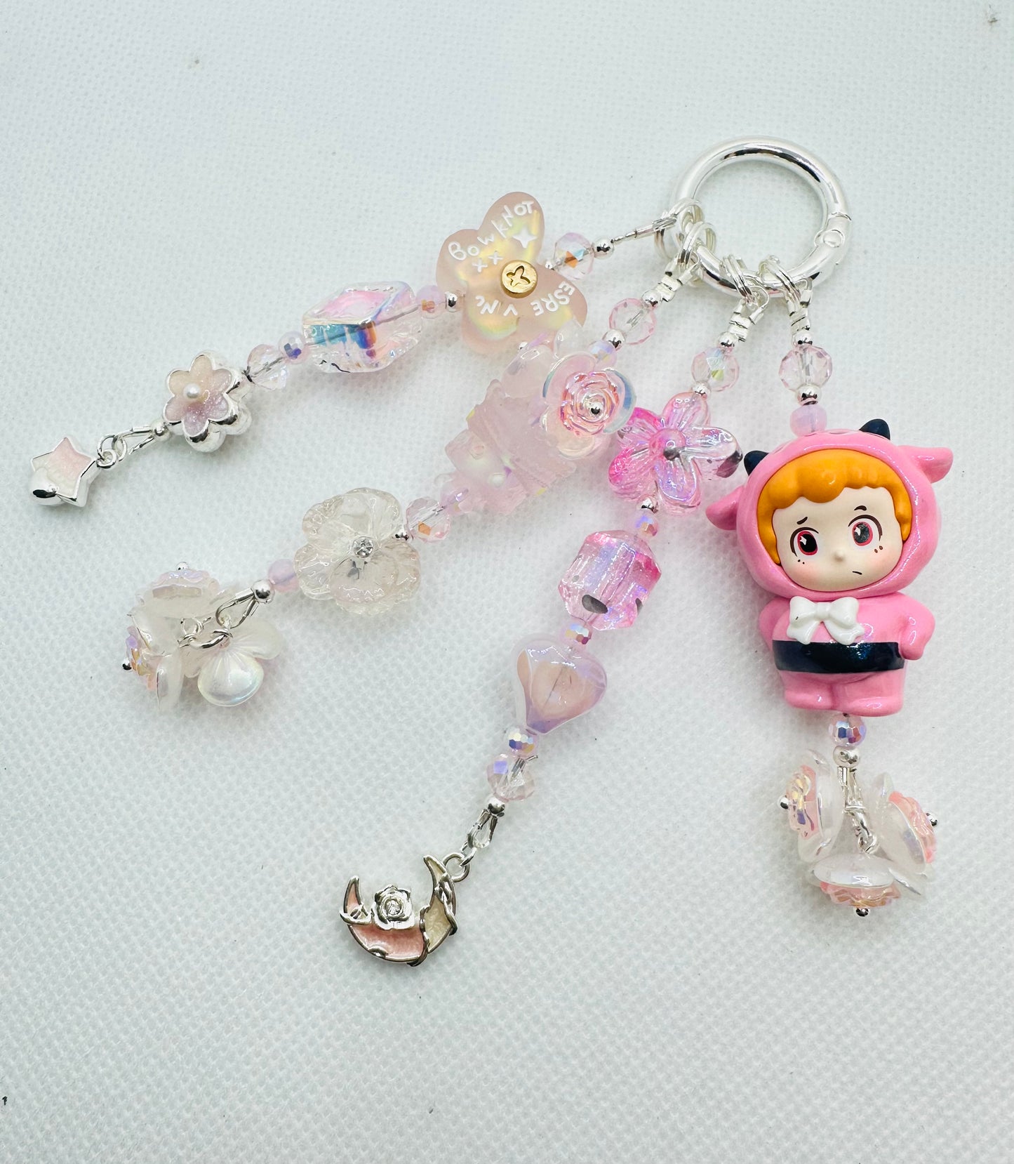 Pink monster bag charm