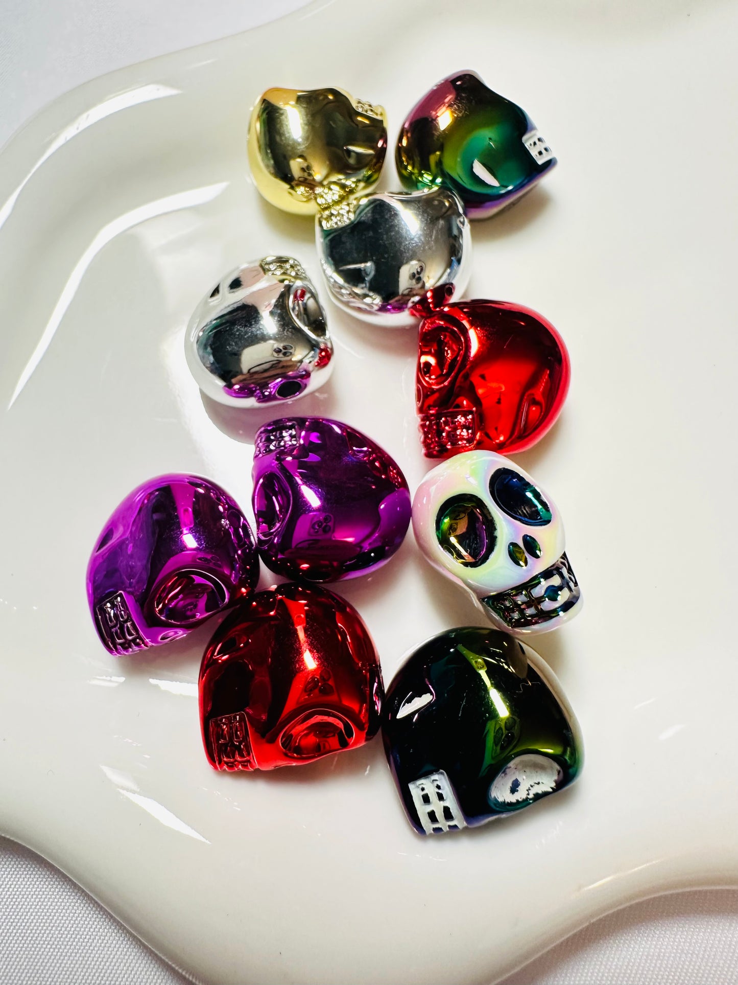 Metallic Skull beads