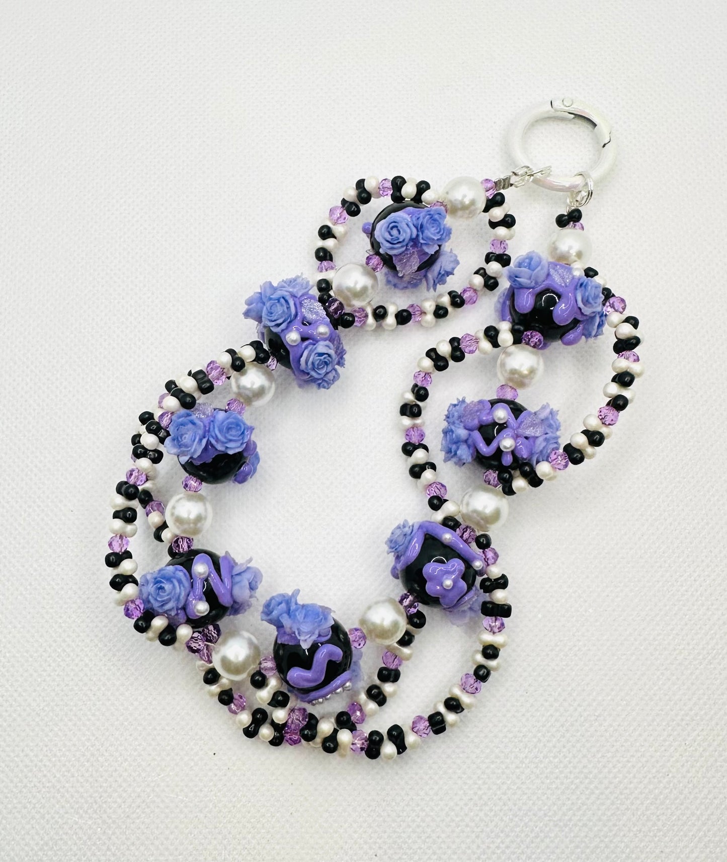 Purple Rose Bag Charm