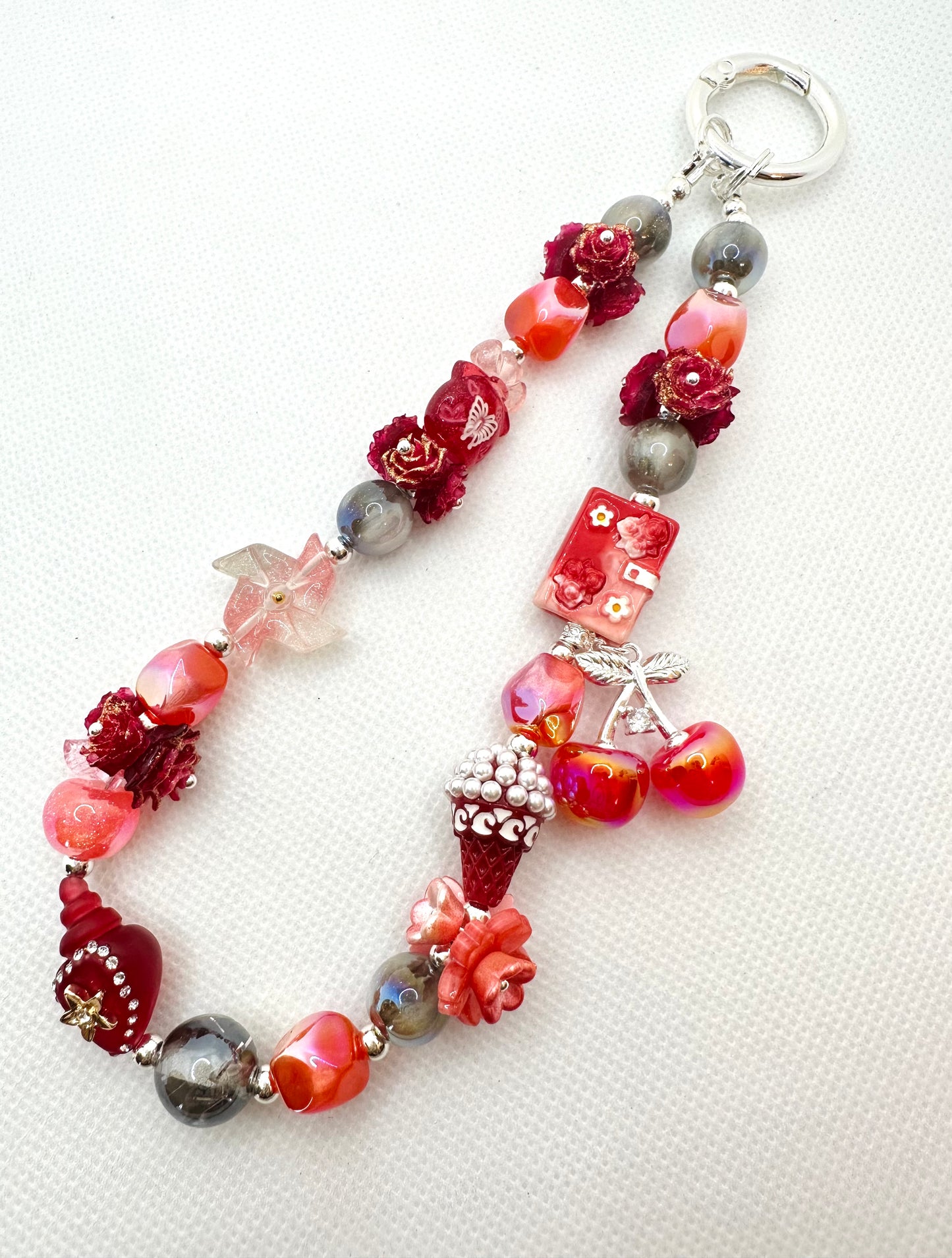 Cherry Red bag charm