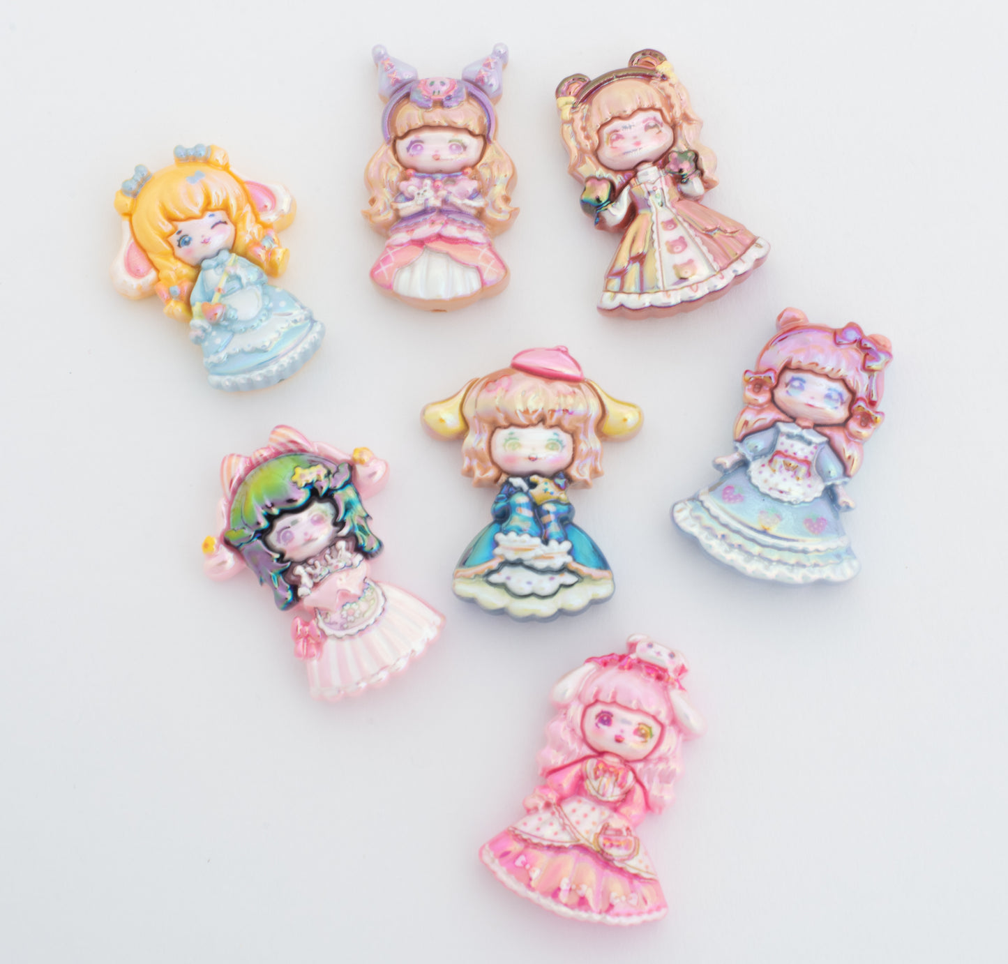 Kawaii Character Mini Doll Acrylic Bead set