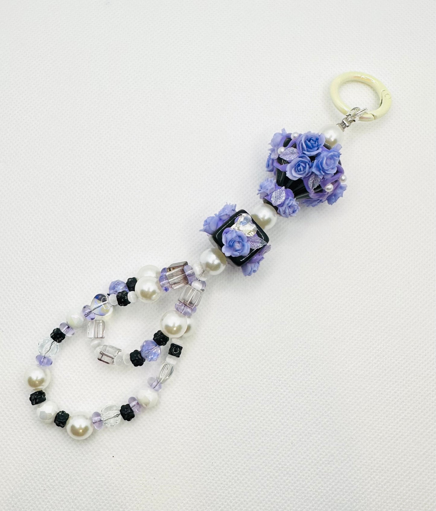 Purple Rose Hot Air Balloon Bag Charm