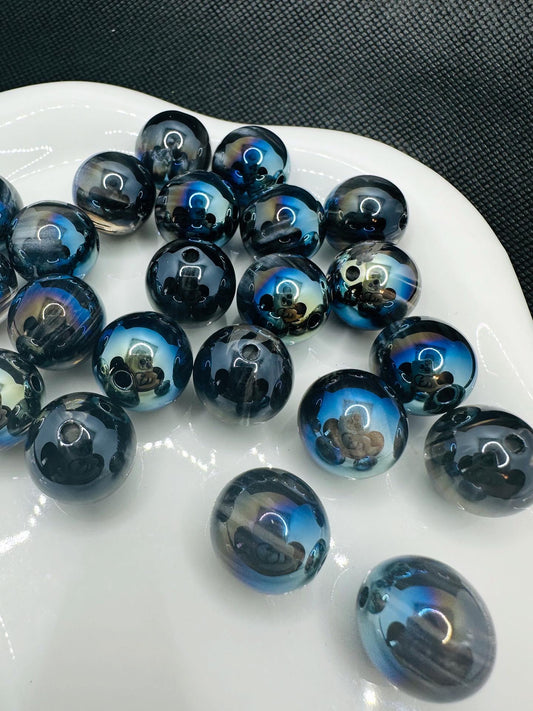 Navy blue resin 16mm beads