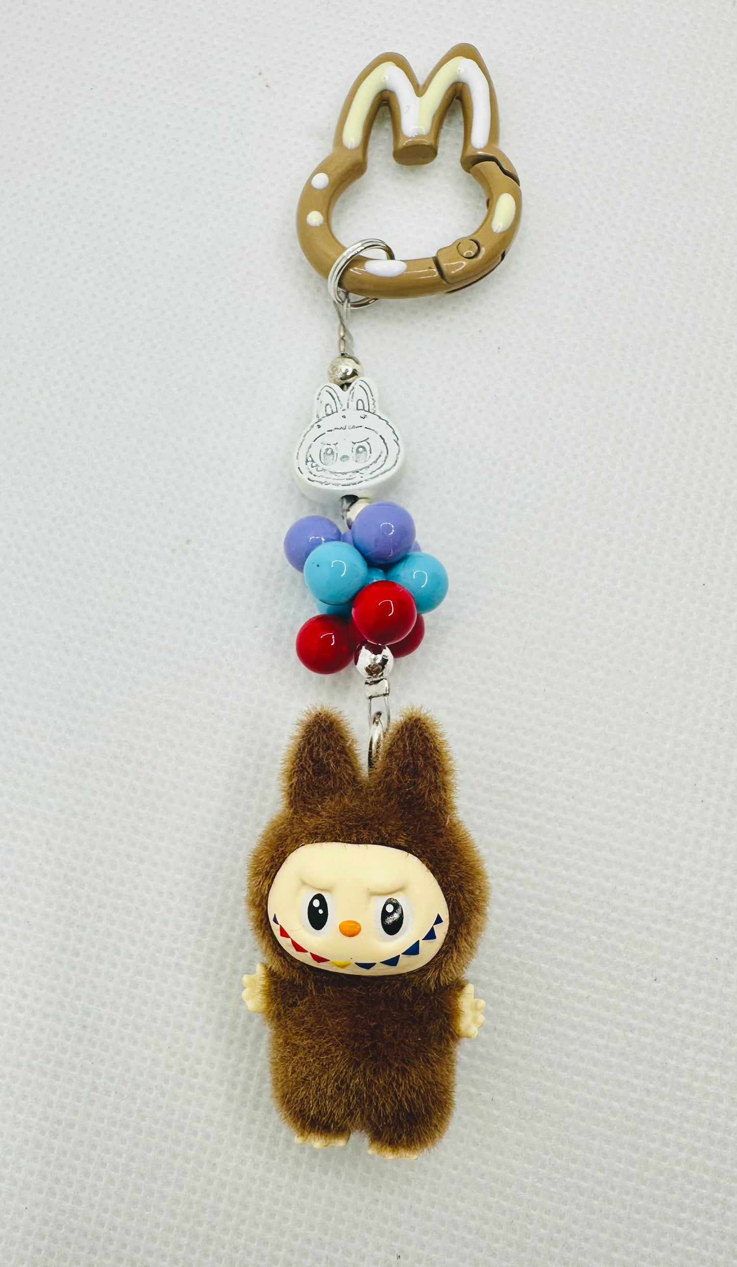 Mini brown Labubu DIY bag charm