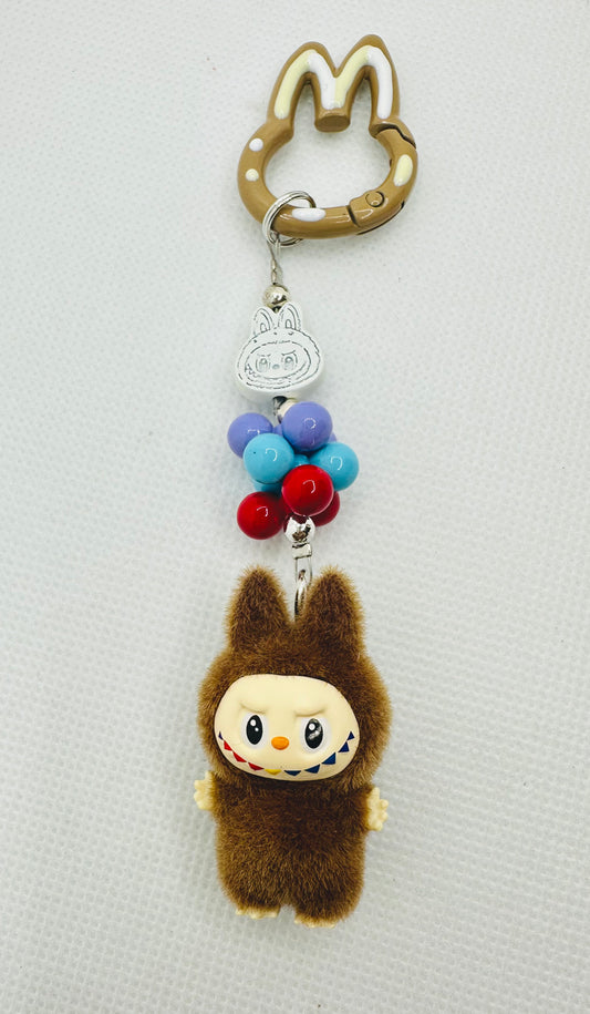 Mini brown Labubu DIY bag charm