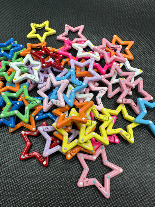 Star painted keyrings 10 pcs