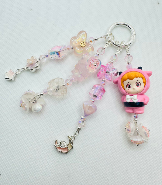 Pink monster bag charm
