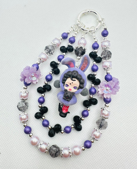 Skullpanda DIY purple bag charm