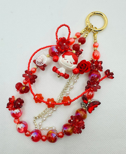 Fancy Red Skullpanda Bag Charm
