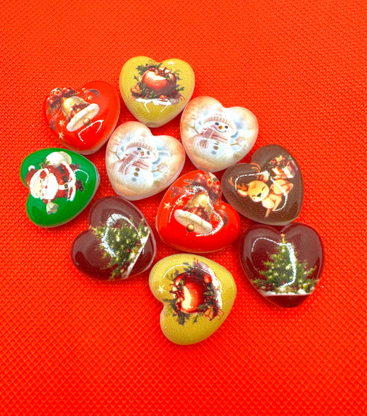 Christmas Heart Beads